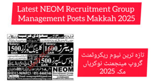 Latest NEOM Recruitment Group Management Posts Makkah 2025