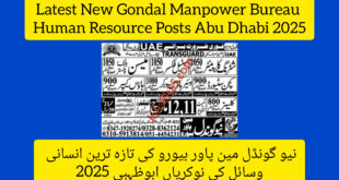 Latest New Gondal Manpower Bureau Human Resource Posts Abu Dhabi 2025